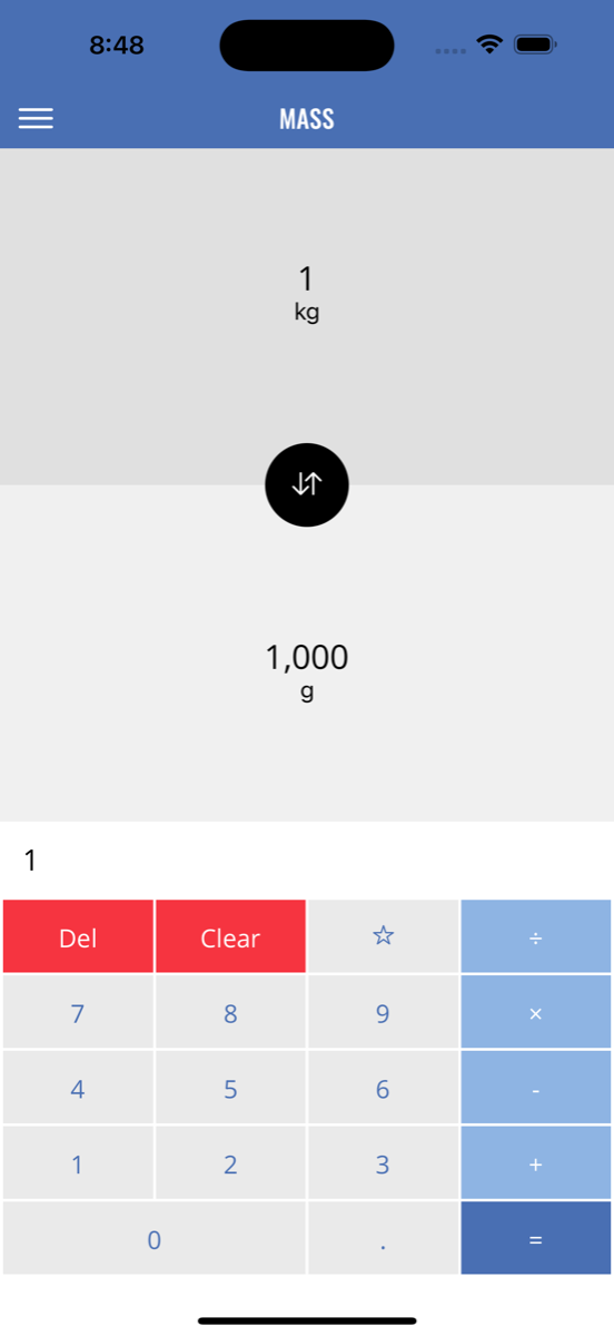 Convert by Neutrium converting one kilogram to one thousand grams